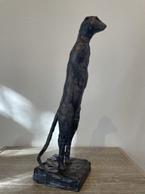 Meerkat sculpture with human feet